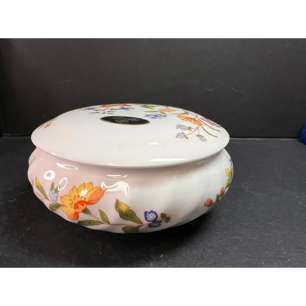Aynsley Cottage Garden Trinket Box Fine Bone China Made in England